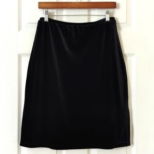 Impressions 90's Vintage Velvet High Waisted A-Line Knee Length Skirt Black M
